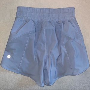 Lululemon Track That Mid-Rise Lined Short 5” pastel blue